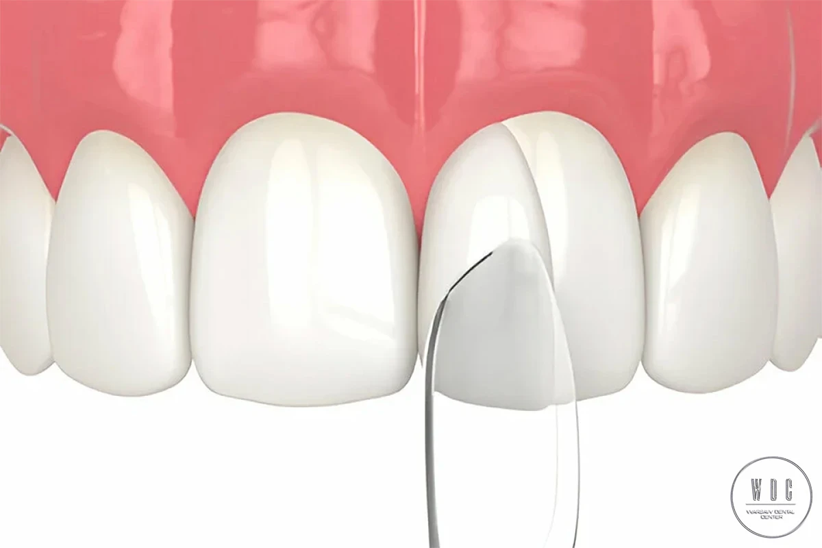 Tooth bonding procedure in progress.