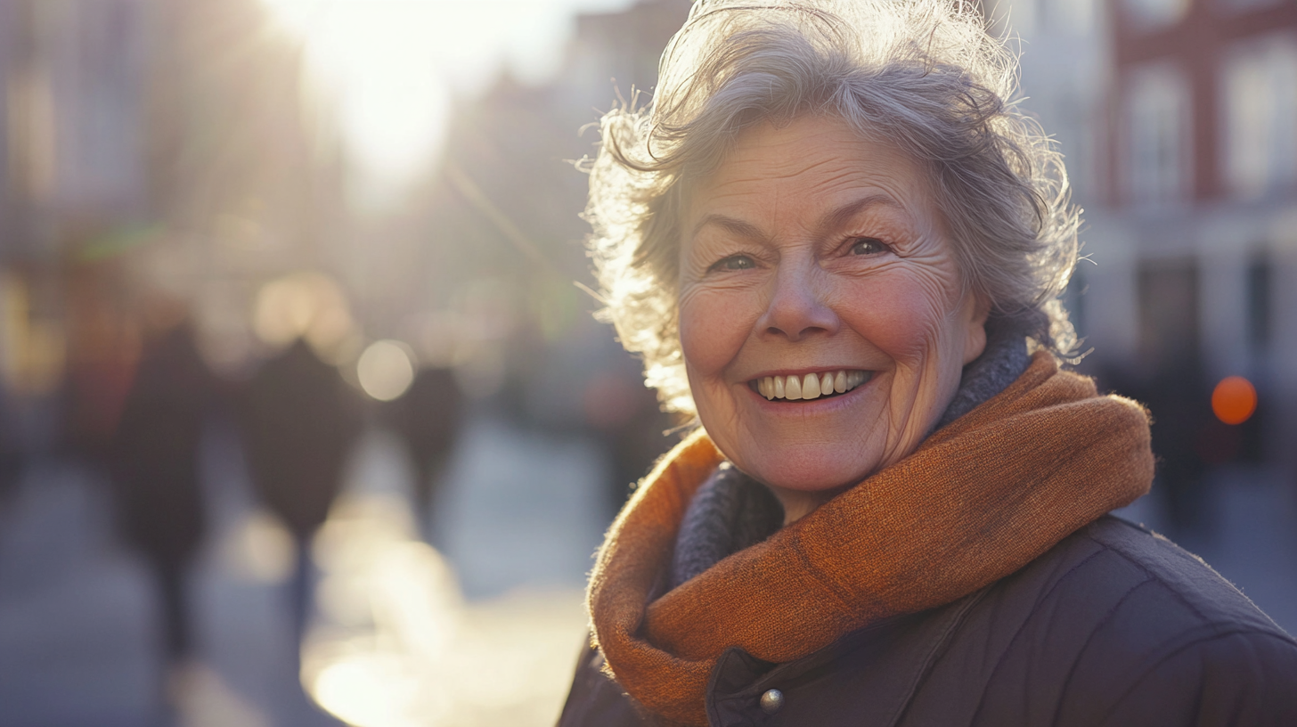 elderly woman smiling