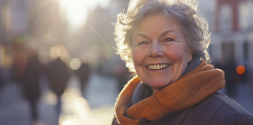 elderly woman smiling